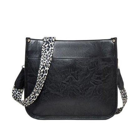 013 Leopardmönstrad PU-läder En axel Vattentät Messenger Axelrem