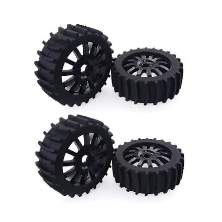 4 stk. 120 mm snøsandpadle dekk hjul dekk 17 mm sekskant for 1/8 Arrma Redcat Team Baja Rc bil, svart