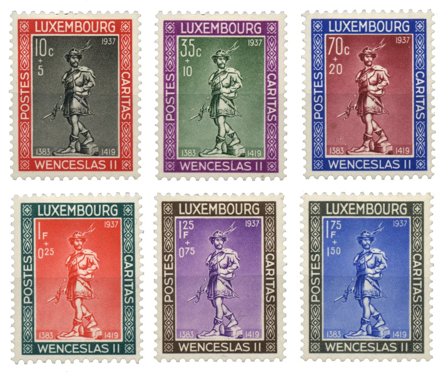Luxembourg -Børnehjælp 1937 komplet serie- Ubrugt (MICHEL 303-08)