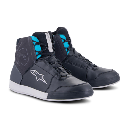 Zapatillas de Moto Mujer Alpinestars Chrome Impermeable Asfalto Negro/Turquesa 40,5