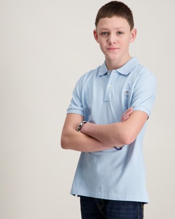 GANT SHIELD SS PIQUE Blå Pique Gutt - Kids Brand Store