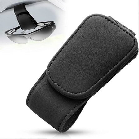 Magnetisk solglasögonhållare i läder, glasögonhängare för bilens solskydd, passar glasögon i olika storlekar -Yx