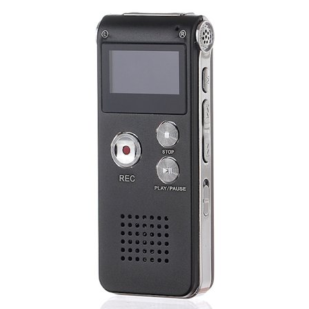 Dictaphone - Kannettava digitaalinen ääninauhuri - Ääninauhuri 8 Gt - Ääninauhuri - MP3-soitin - LCD-Dictaphone (musta)