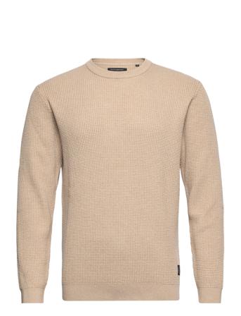 Structure O-Neck Knit Beige Shine Original
