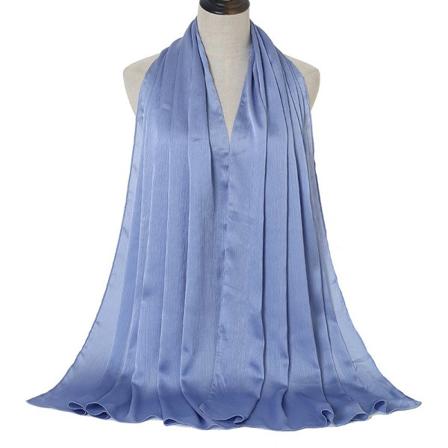 Comfort Dam Scarf Shawl 2022 Vår och höst Vanlig naturlig rynka Andas 16# Blue 180-75cm