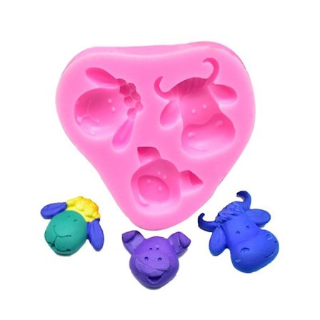 Dyr Sugarcraft Silikoneform Til kagedekorering Ko Får Grisehoved Fondant Cupcake Form Chokoladeform