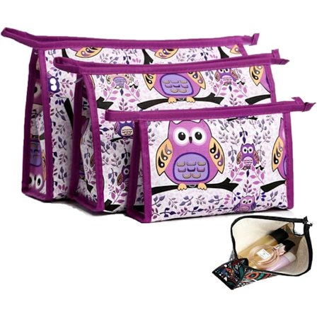 Sæt med 3 Makeuptasker til Kvinder - Vandafvisende Rejsetaske til Kosmetik