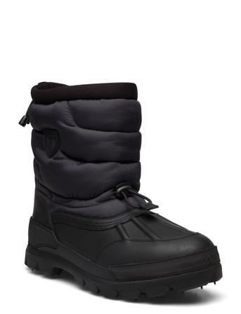 Oslo Quilted Ripstop & Leather Boot Shoes Boots Winter Boots Black Polo Ralph Lauren