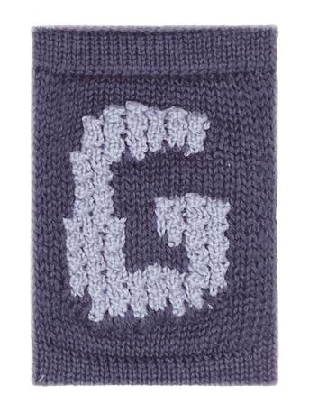Smallstuff Knitted Letter G, Blue Blå