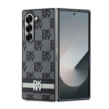 DKNY rutete mønster trykt striper etui for Samsung Galaxy Z Fold 6 - svart