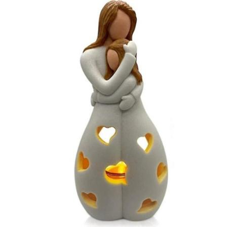 1 st Moder Kramar Dotter Ljusstake Harts Figur Dekorativ Staty Prydnad