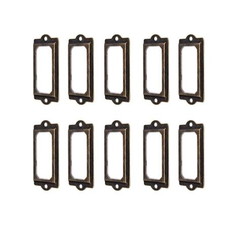 50 kpl etiketinpidikettä 60 x 17 mm Vintage pronssi Metalli etiketinpidike Kortinpidike Kirjahylly Laatikko Kaappi