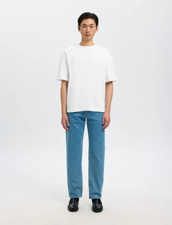 Selected Slhlooseoscar Ss O-Neck Tee Noos - White - S
