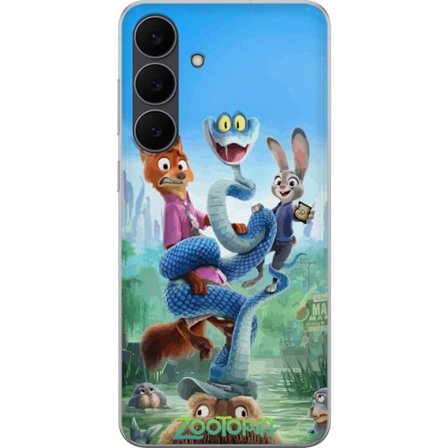 Kompatibelt Mobildeksel til Samsung Galaxy S25 FE Zootopia inspirert animert plakat med rev kanin og slange fargerikt eventyr humor og familievennlig