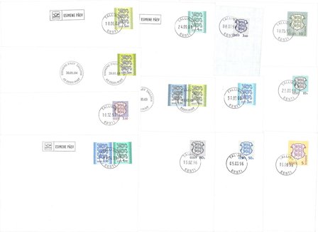 Estland - 13 FDC'er - Genoptryk