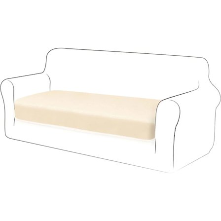 Fløjls pudebetræk Sofa pude møbelbeskytter Betræk Sofa sædebetræk til sofa 2 sæder Fløjls pudebetræk til stol (Elfenbenshvid)