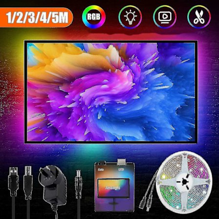 Ambilight USB LED Strip Tape Datamaskin PC Drømmeskjerm Baklys (Størrelse: 5m) - Perfet