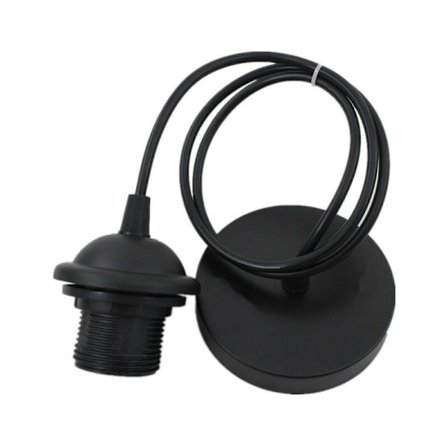 Riippuva kaapelivalaisin E27-kannalla, musta