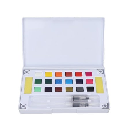 Vannfarge Maling 18 Farger Sikker Giftfri Falmefri Hurtigtørkende Levende Farger Bred Anvendelse Akvarellmaling Sett