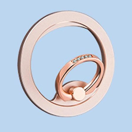 Magneettinen puhelinrengaspidike, yhteensopiva iPhone 12/13/14 -sarjan kanssa, metalli, säädettävä Magsafe-puhelimen pidike, ruusukulta