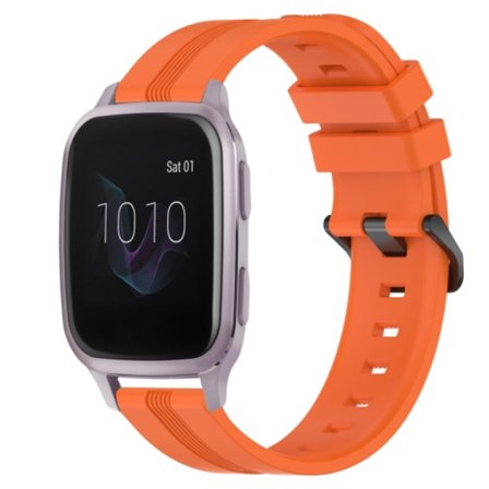 För Garmin Venu SQ 20 mm konkavt randigt Slicone watch