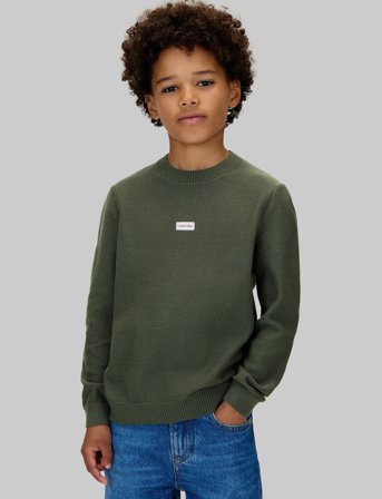 Calvin Klein Logo Label Sweater - Green - 164