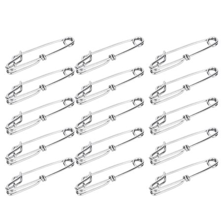 15 stk. tunclips i rustfrit stål, langlinegrenophæng, snapfisketilbehør, let at tage af/på