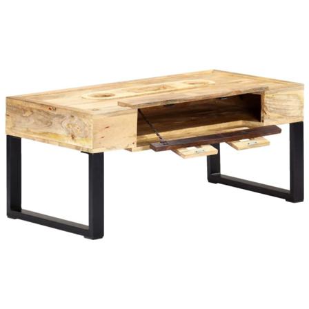 Vidaxl Soffbord Kassettband 100x52x45 Cm Massivt Mangoträ Brun