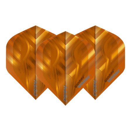 Winmau Darts Flights Prism Zeta Standard 3 Sets Amber Orange Gold Translucent Design Pet Pack 9 Pieces Professional