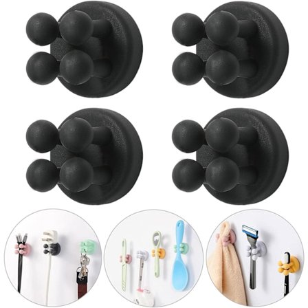 Silikon tannbørsteholdere 6 stk multifunksjonskrok barberhøvelholder vanntett selvklebende veggmontert enkel krok for vegg eller glass for oppheng