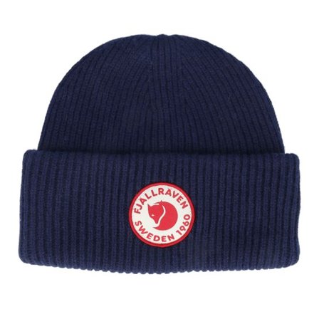 Fjällräven - Blå cuff Beanie - 1960 Logo Hat Dark Navy Cuff @ Hatstore
