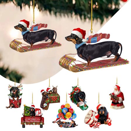 8 stk. julepynt - Dachshund-hengende ornamenter {ROG}