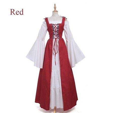 Middelalder Punk Kjole Cosplay Halloween Kostumer Dame Palads Karneval Fest Udklædning Prinsesse Kvinde Viktoriansk Vestido Robe Rød