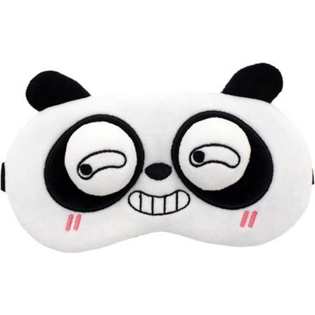 Søt sovemaske i plysj, sovemaske for reiser, supermyk, morsom sovemaske for barn, jenter og voksne pandaer