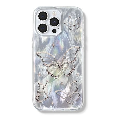 til iPhone 13 Cover & iPhone 14 Cover Skinnende Sommerfugl Design, Trendy Sødt Blødt Slankt Stødsikkert TPU Beskyttende Telefoncovers til Kvinder 