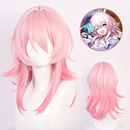 1PC Lång Rak Rosa Peruk för Honkai Star Rail 7 Mars Cosplay
