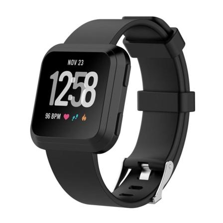 Fitbit Versa fleksibel blød TPE urrem - Størrelse: S / Sort Black