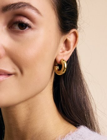 Edblad Chunky Creoles S - Gold - ONE SIZE