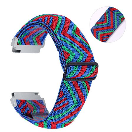 20mm Samsung Galaxy Watch 3 (41mm) / Watch Active / Gear S2 elastic pattern watch band - Zig-zag Red / Green / Blue