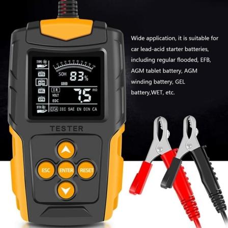 Bilbatteritest 12V/24V LCD Digital Batterianalysator Bildiagnosverktyg SOH SOC CCA IR Mätning För Bil Lastbil Motorcykel