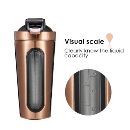 TEMPSA 700ML Protein Shaker Vattenflaska Mixer med Läcksäkert Lock GULD 700ML