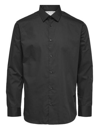 Slhregethan Shirt Ls Classic B Skjorte Business Svart Selected Homme*Betinget Tilbud