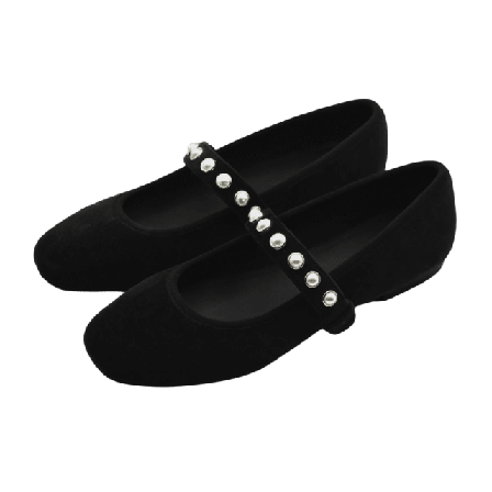 Ailyflats Mary-jane Ballerina Lisa Med Pärlor Svart Loafers Dam 39