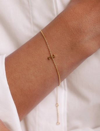Design Letters Archetype Bracelet - A-Z Gold Plated - Gold - L:21CM