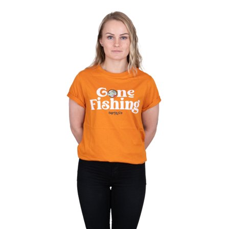 SQRTN Gone Fishing T-Shirt Orange Caramel - XXL