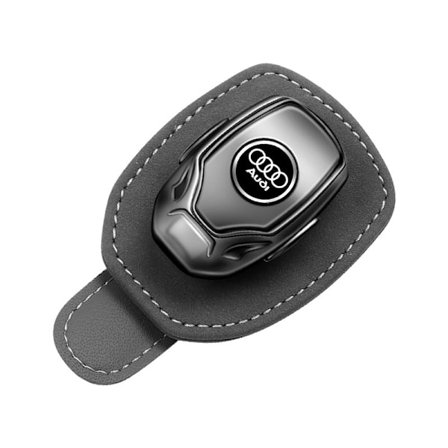 Passer til Audi bil solbrilleholder, læder brilleholder brilleholder til bil solskærm