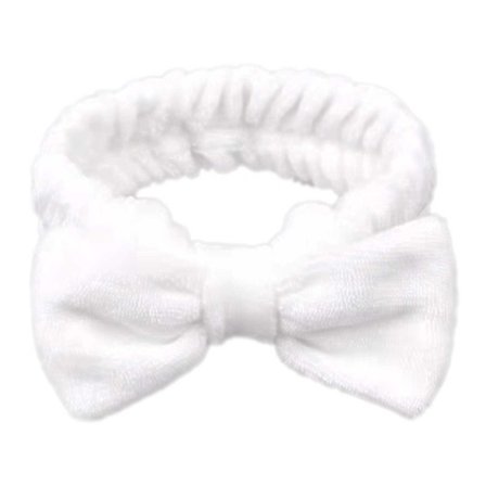 Make Up Band Med Rosett Hårband för Ansiktstvätt Ansiktsvård Pannband Vit