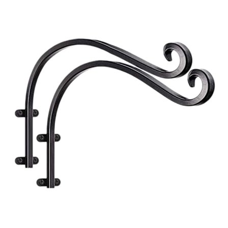 2 stk. dekorative jernkrog planteophæng vægmonteret have terrasse hængende kurv blomsterholder kroge