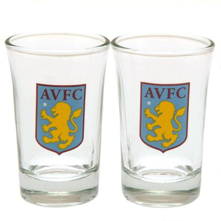 Aston Villa Fc Crest Shot Set (pack Med 2) One Size Blue/y