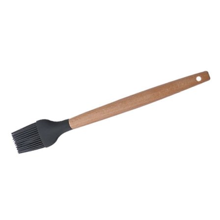 Køkken Pensel til Olie Fleksible Fødevaregodkendte Silikonebørster, Træhåndtag, Ridsefri Redskab til Bagning og Grill